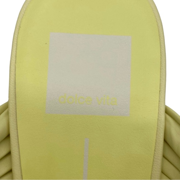Dolce Vita Womens Shoes Pilton Heeled Sandals Yellow Vegan Leather Size 7.5 - Picture 8 of 12